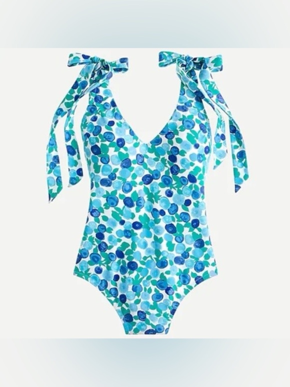 J. Crew Blue & Teal Floral One-Piece Swimsuit